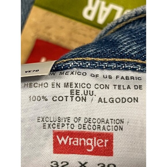 Wrangler Mens Regular Fit 32 x 30 Blue Denim Jean Straight Soft Feel NWT New - Picture 10 of 10